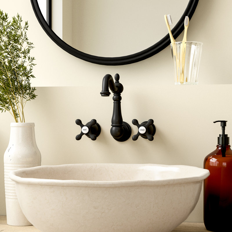 Kingston Brass Heritage Wall Mounted Bathroom Faucet & Reviews Wayfair